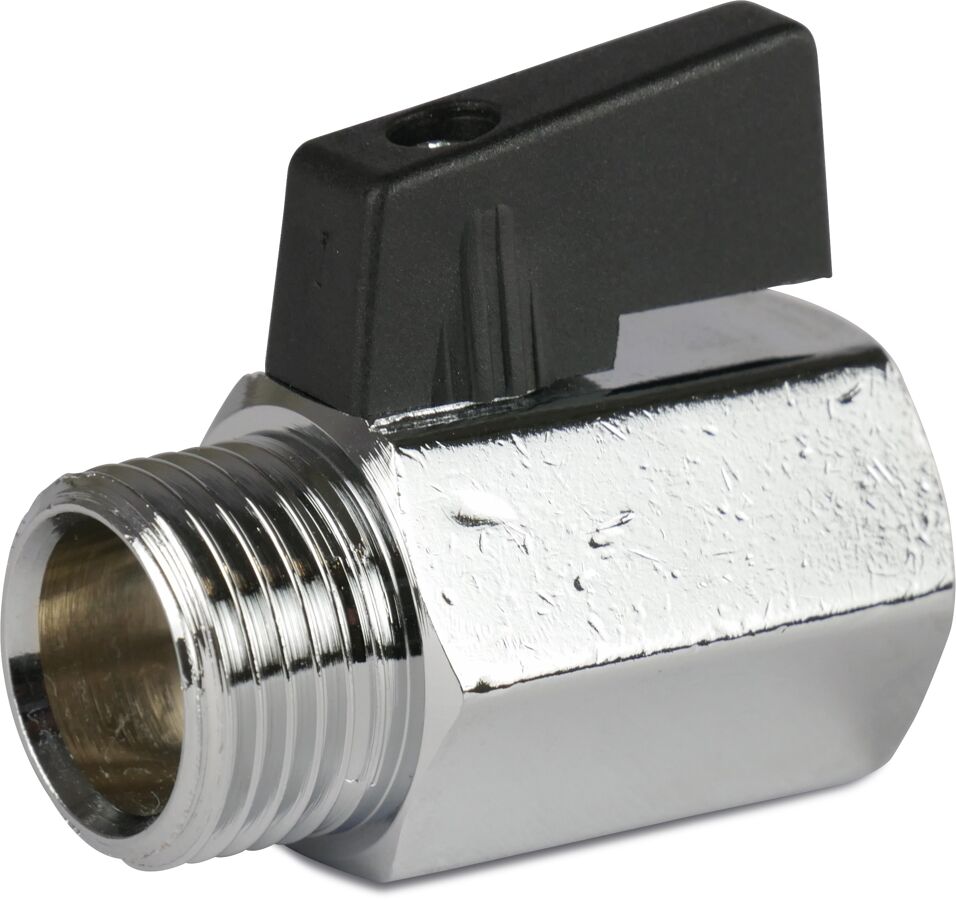 Product afbeelding Mega Mini kogelkraan messing 1/2" binnendraad x buitendraad 15 bar type 405
