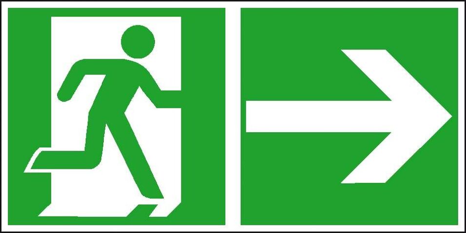 Product afbeelding Sticker vluchtweg rechts       300x150mm