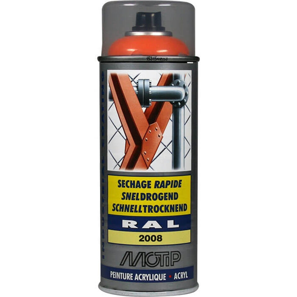 Product afbeelding MoTip Industrial Lak RAL 2008 Hoogglans licht roodoranje 400 ml