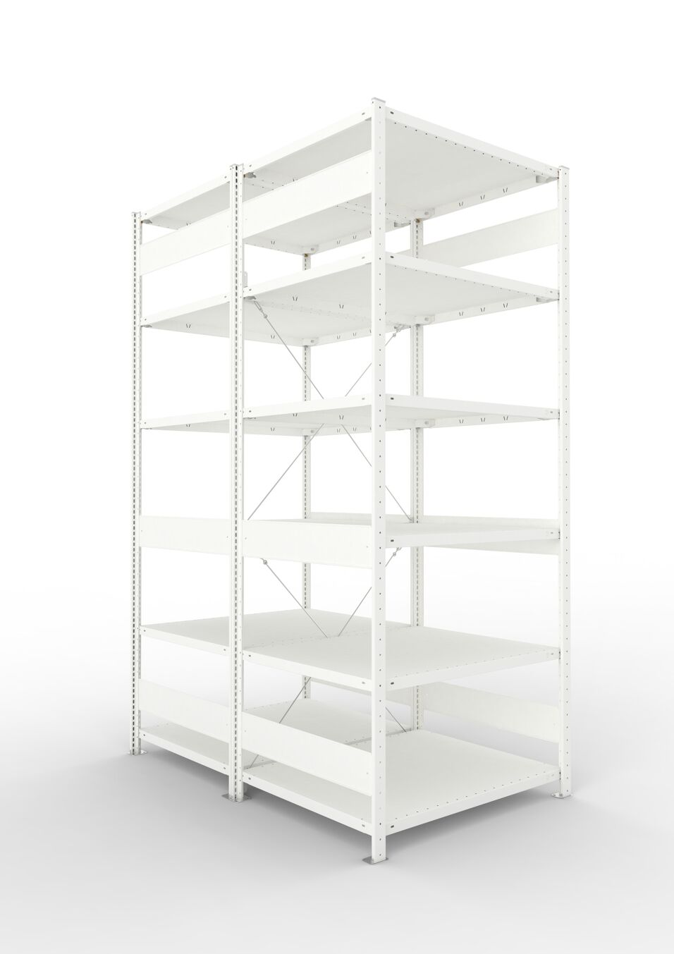 Product afbeelding CLIP Dubbele inhaakstelling 230 DBS 2500 x 1000 x 800 RAL 7035 cpl. met 2 x 6 legborden