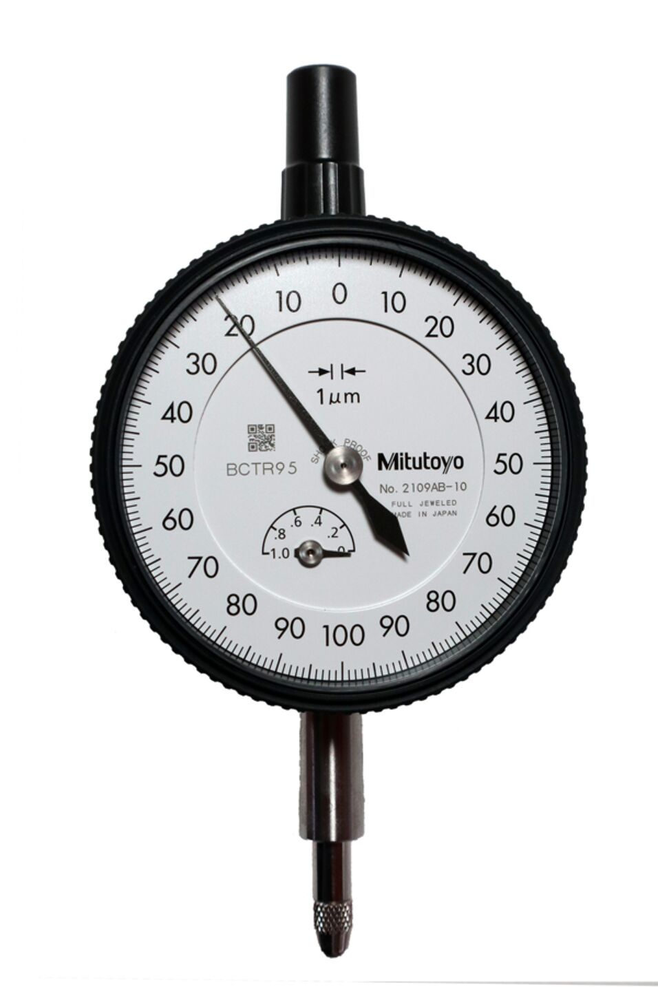 Product afbeelding Mitutoyo meetklok  1,0mm/0,001mm  2109AB-10, Vlakke achterwand, schokbestendig