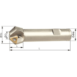 Verzinker voor verzinkschroeven, 2 tanden D 19/34mm