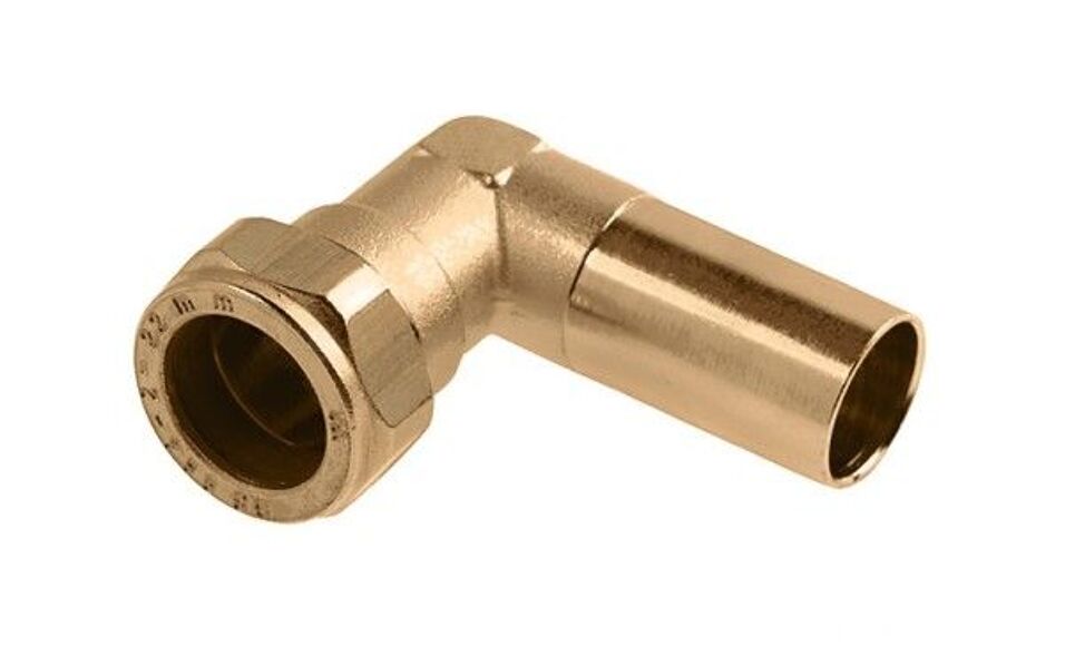 Product afbeelding Knel messing inschuifkniekoppeling 22 x 22 mm