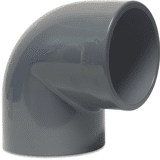 Knie 90° PVC-U 75 mm lijmmof 16 bar grijs