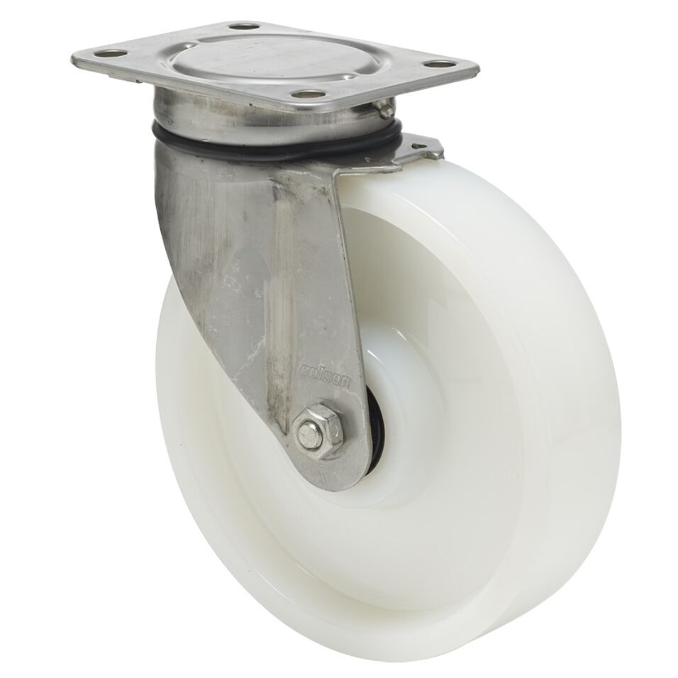 Product afbeelding RVS Zwenkwiel Polyamide 100 mm - 35 mm