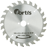 Fortis HW-cirkelz-blad 160x2,4 x20mm Z20W
