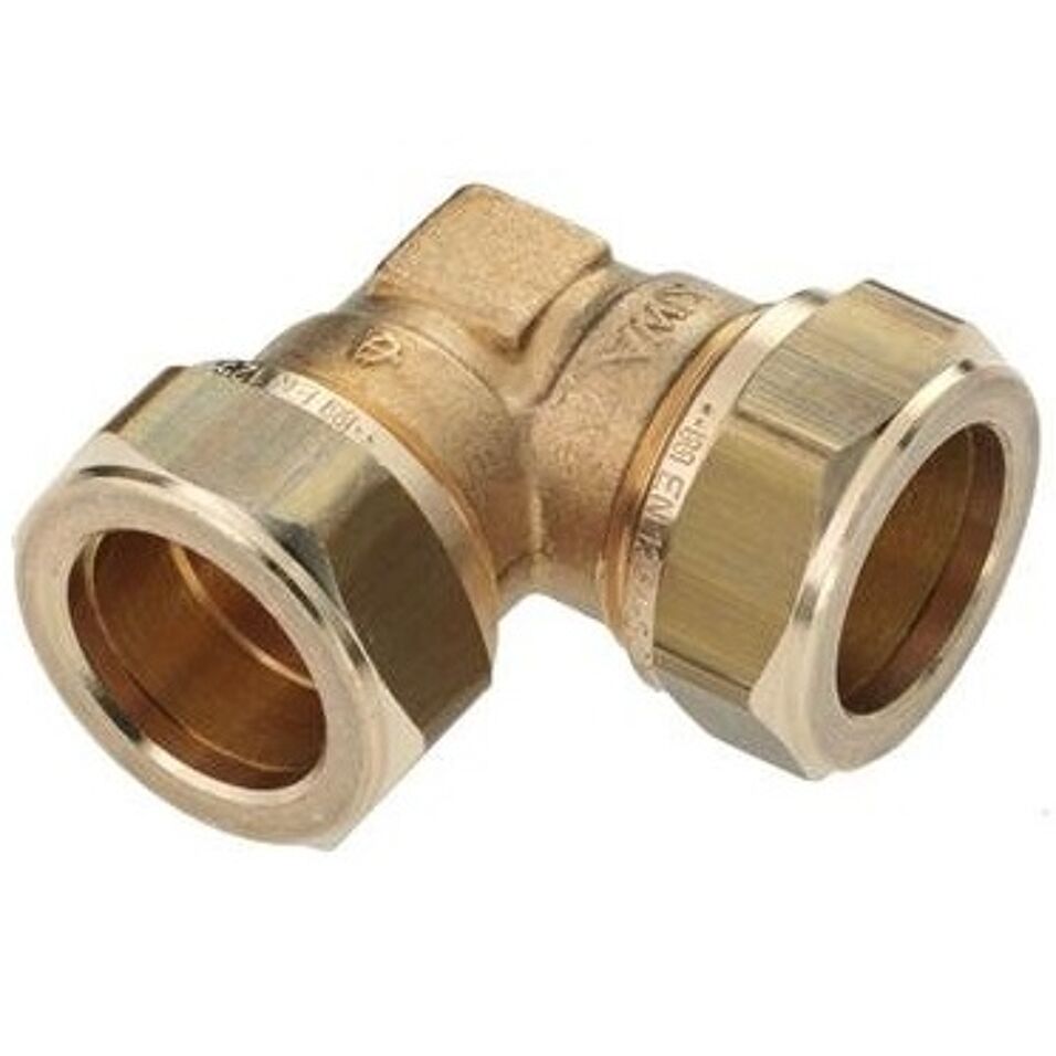 Product afbeelding Knelkoppeling 90gr. messing 22 x 22 mm