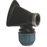 Muurplaat 90° PP 25 mm x 3/4" knel x binnendraad 16bar zwart/blauw DVGW/KIWA/WRAS