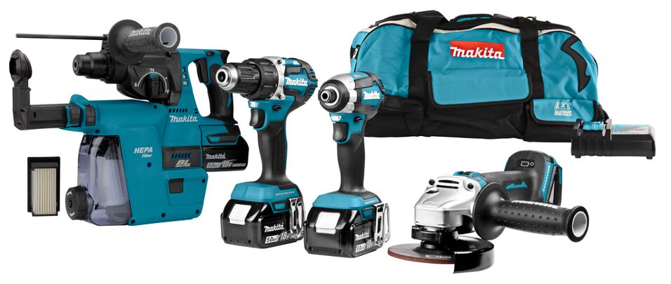 Product afbeelding Makita Combiset voor allround boor-, schroef- en slijpwerk DLX4103W