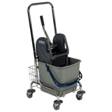 Dweilwagen chroom 1x 27L grijs