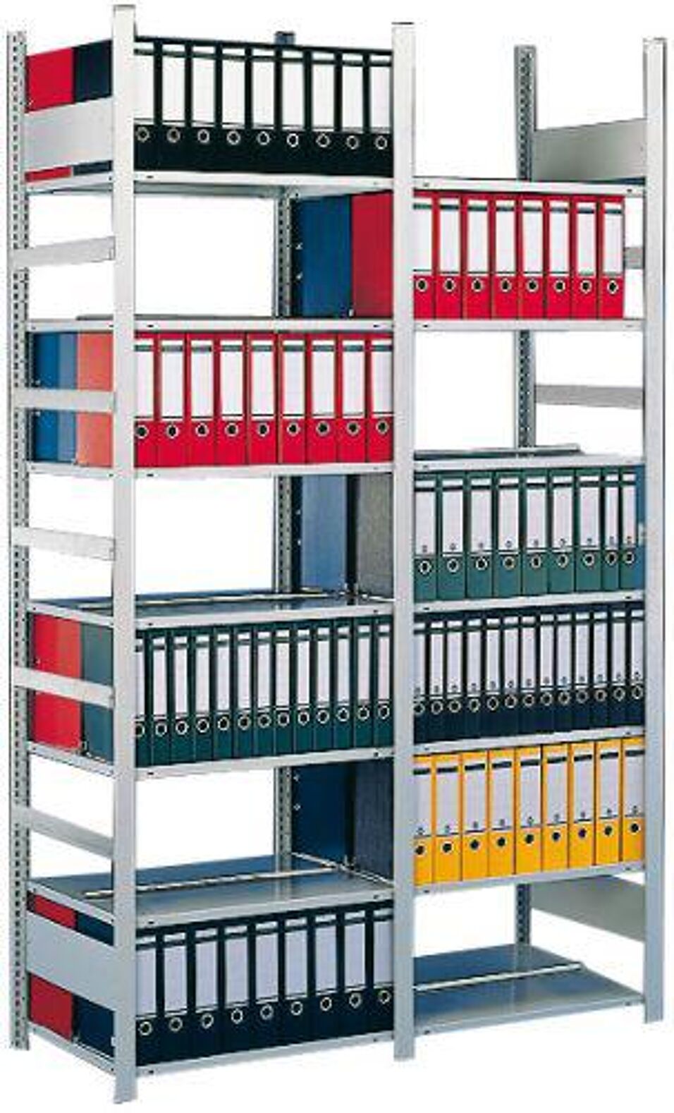 Product afbeelding Kantoor inhaakbaar compact AS 2200 x 1250 x 600 RA L 7035 met 6 legborden zonder afdekplaat - dubbelzijdig