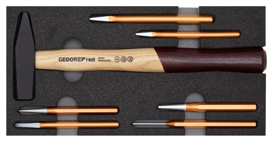 Product afbeelding Gedore red Hamer-beitelset 2/6     7-dlg