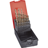 Format Set spiraalboren HSSE DIN338 GoldOxid 19-delig opl. met 0,5 van 1-10,0mm