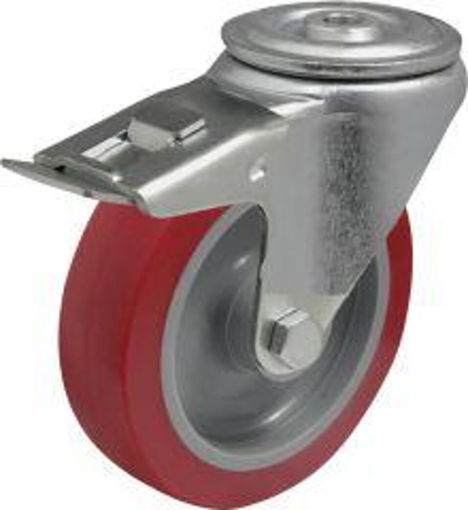 Product afbeelding Colson zwenkwiel BTPU met boutgat en rem 125 x 35mm 250kg