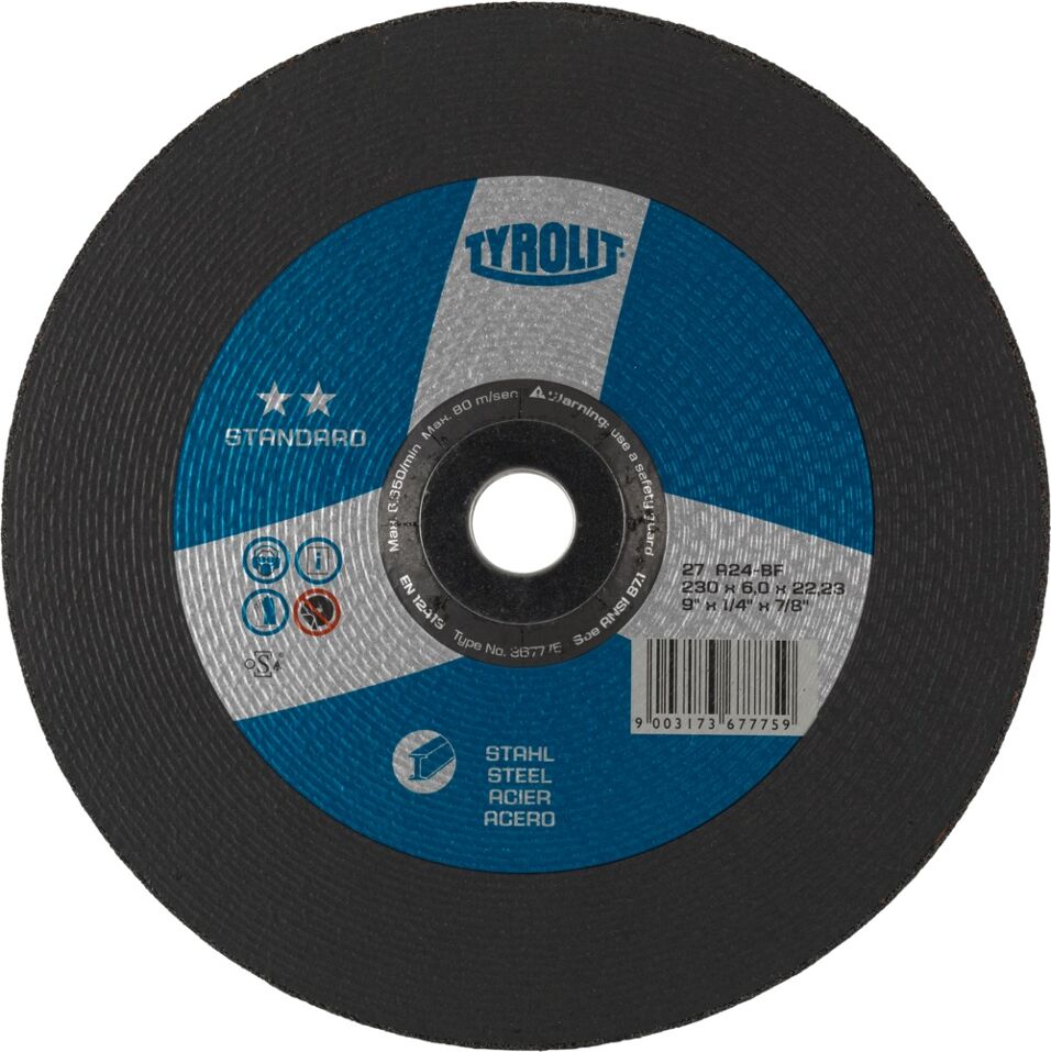 Product afbeelding Tyrolit Standard afbraamschijf 27 115x6,0x22,23 A24S-BF