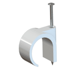 Spijkerclip rond BC 22mm wit   a 100 st.