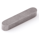 Vlakke inlegspie met ronde einden DIN 6885 A Staal C45+C - 8x7x40 mm