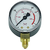 Harris manometer 0-40 bar 63mm 1/4