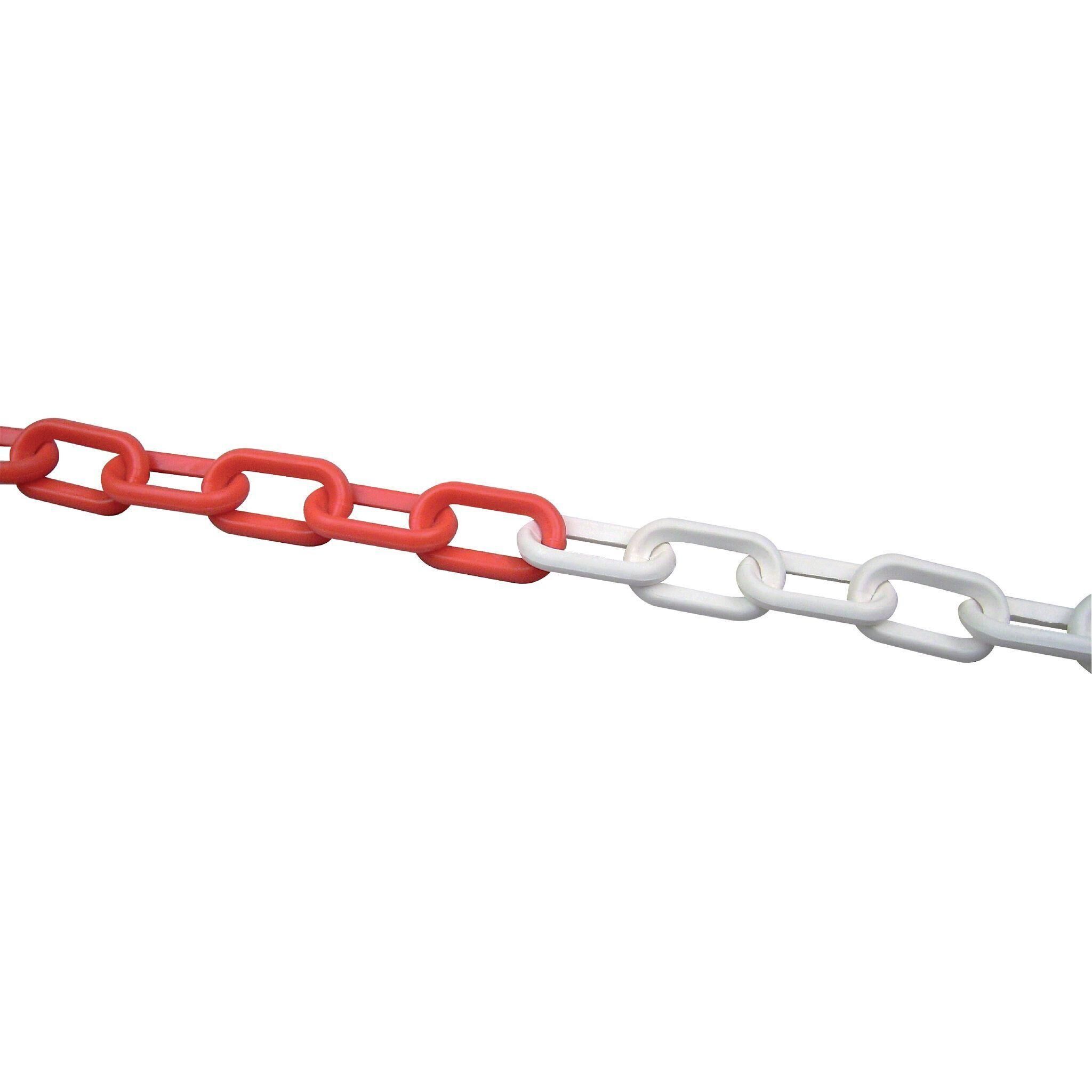 Kunststof ketting rood/wit 6mm