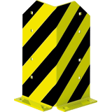 Aanrijbeschermingshoek cpl. zwart/geel RAL9004/100 3 175/175/400, hoogte 400 mm met 4 schroefankers