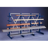 Draagarmstelling BS IPE140 enkelzijdig 3000 x 1300 x 400 RAL 50 10 met 5 draagarmen per staander systeem gemiddeld