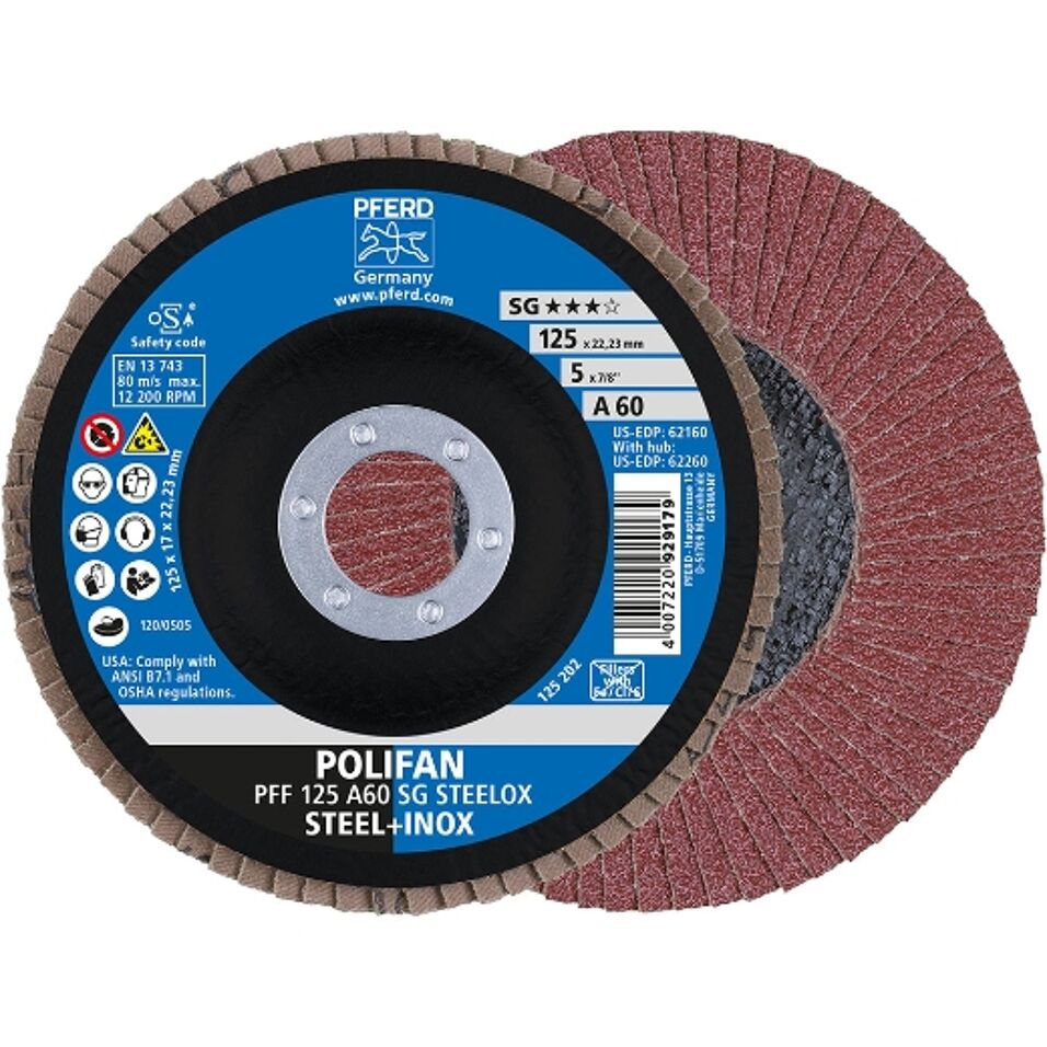 Product afbeelding Pferd POLIFAN-lamellenslijpschijf- PFF 125 A 60 SG STEELOX