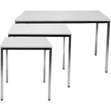 Tafel  800 x 800mm chroom/lichtgrijs