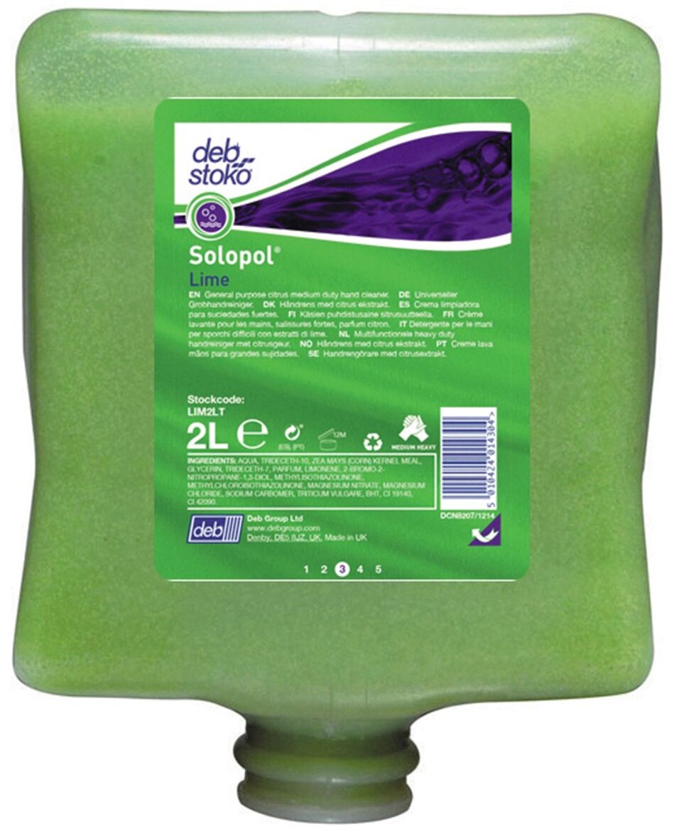 Product afbeelding Deb Stoko Solopol Lime handreiniger 2 liter patroon