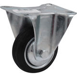 Bokwiel rubber zwart bev.pl. 80mm