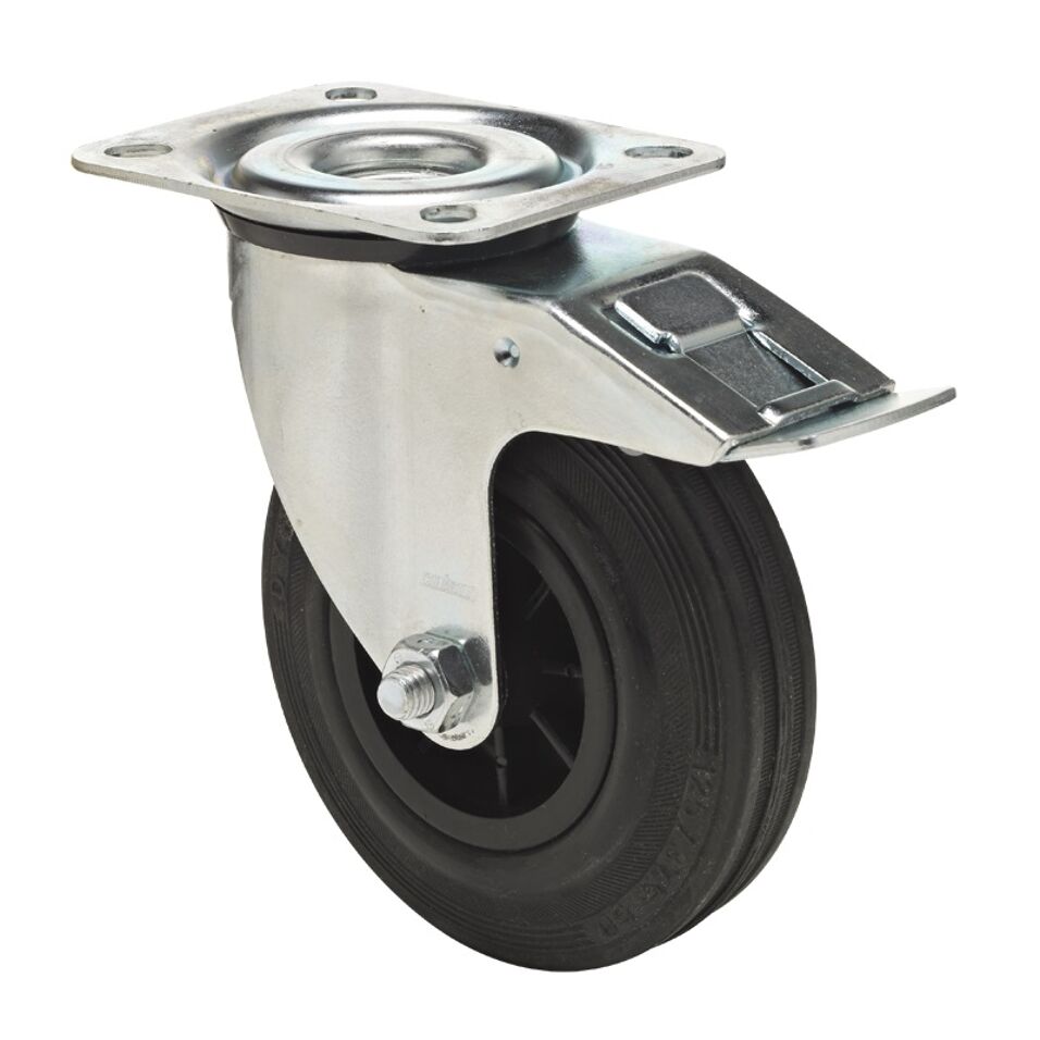 Product afbeelding Colson zwenkwiel BPPM met topplaat en rem 160 x 40mm 150kg