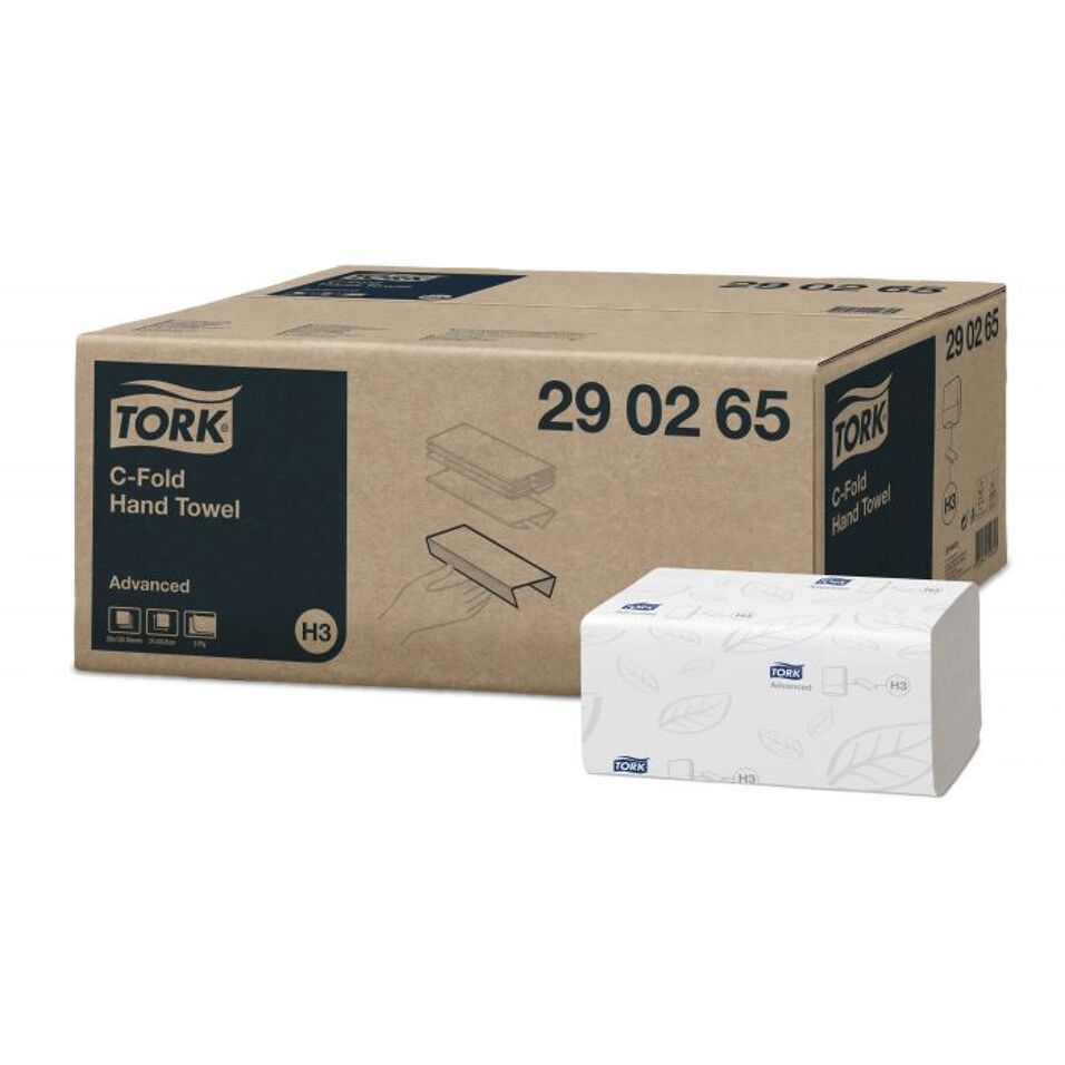 Product afbeelding Tork Advanced handdoek C-vouw wit doos 290265