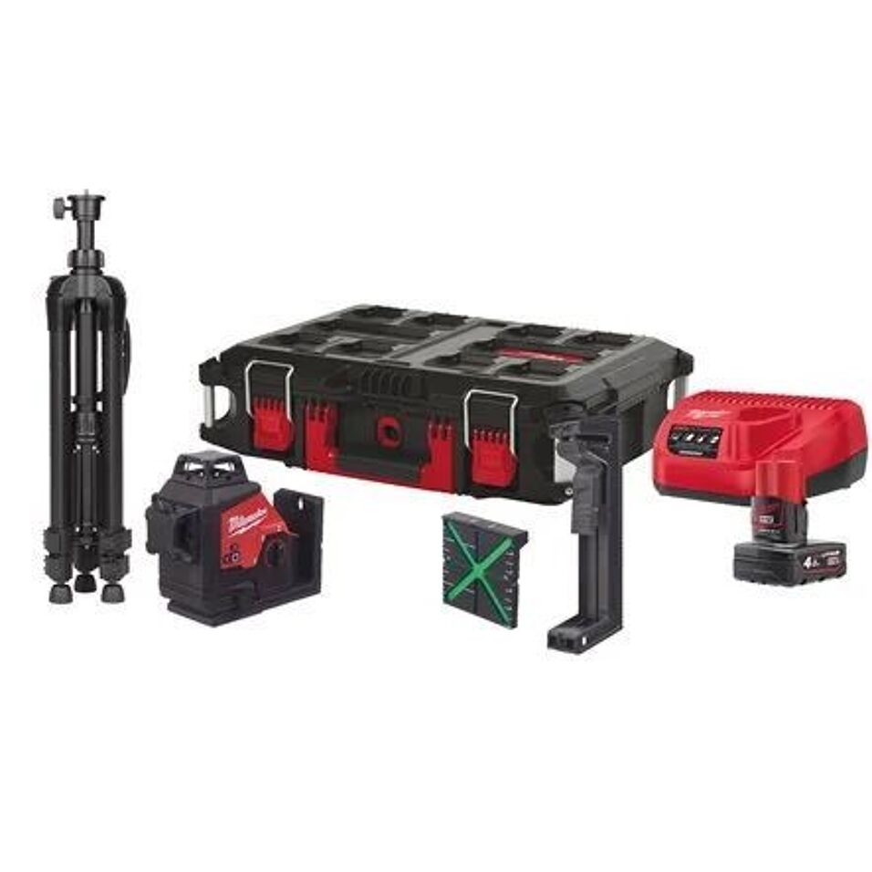 Product afbeelding Milwaukee accu laser groen M12 3PLSKIT-401P, 1x 4,0Ah
