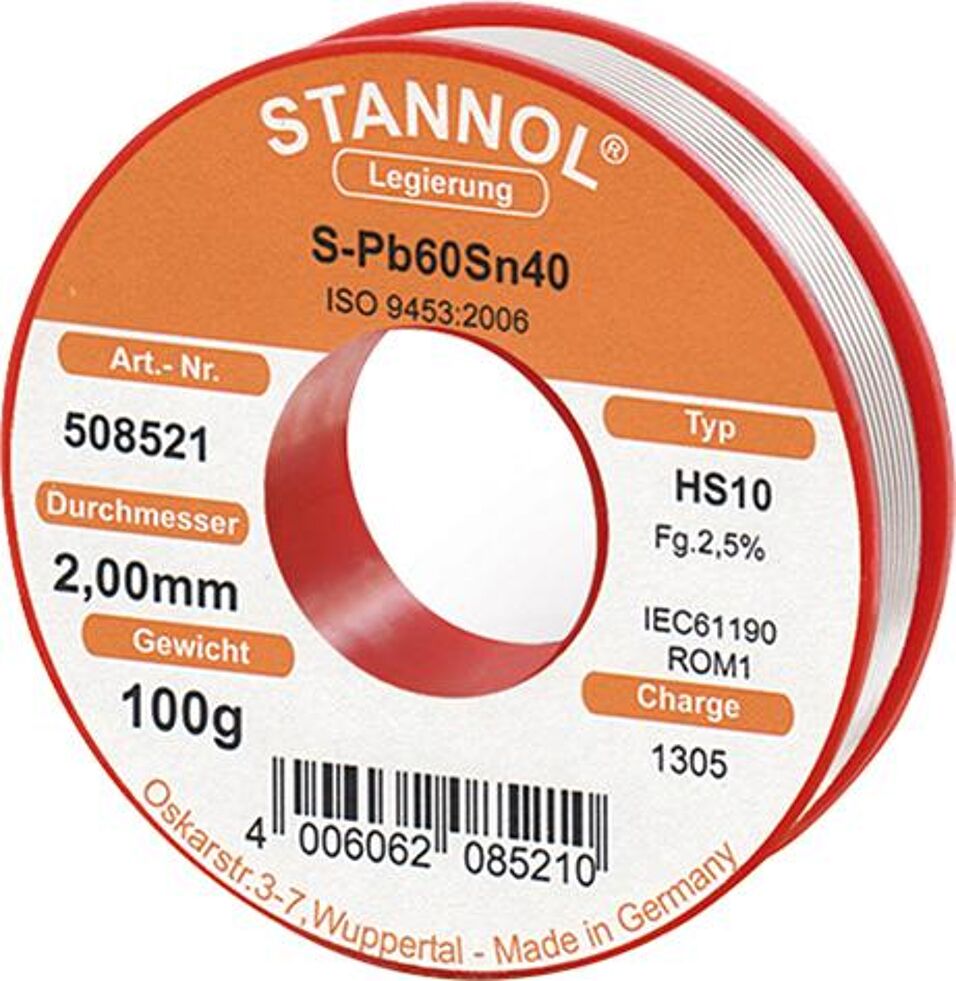 Product afbeelding Felder soldeerdraad harskern Sn40Pb60 250 g
