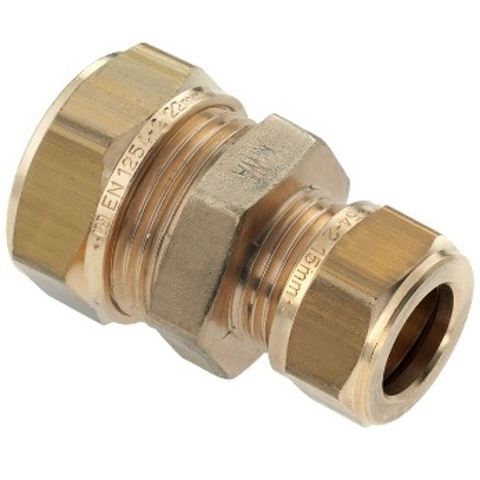 Product afbeelding Knelkoppeling verloop messing 28 x 22 mm