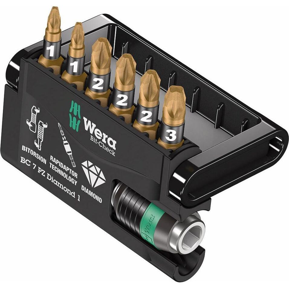 Product afbeelding Wera bitset Bit-Check 7 PZ Diamond 1 7-delig