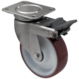 Colson zwenkwiel JXPU met topplaat en rem 125 x 50mm 320kg