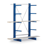 Draagarmstelling BS IPE120 enkelzijdig 2500 x 1300 x 500 RAL 50 10 met 4 draagarmen per staander systeem licht