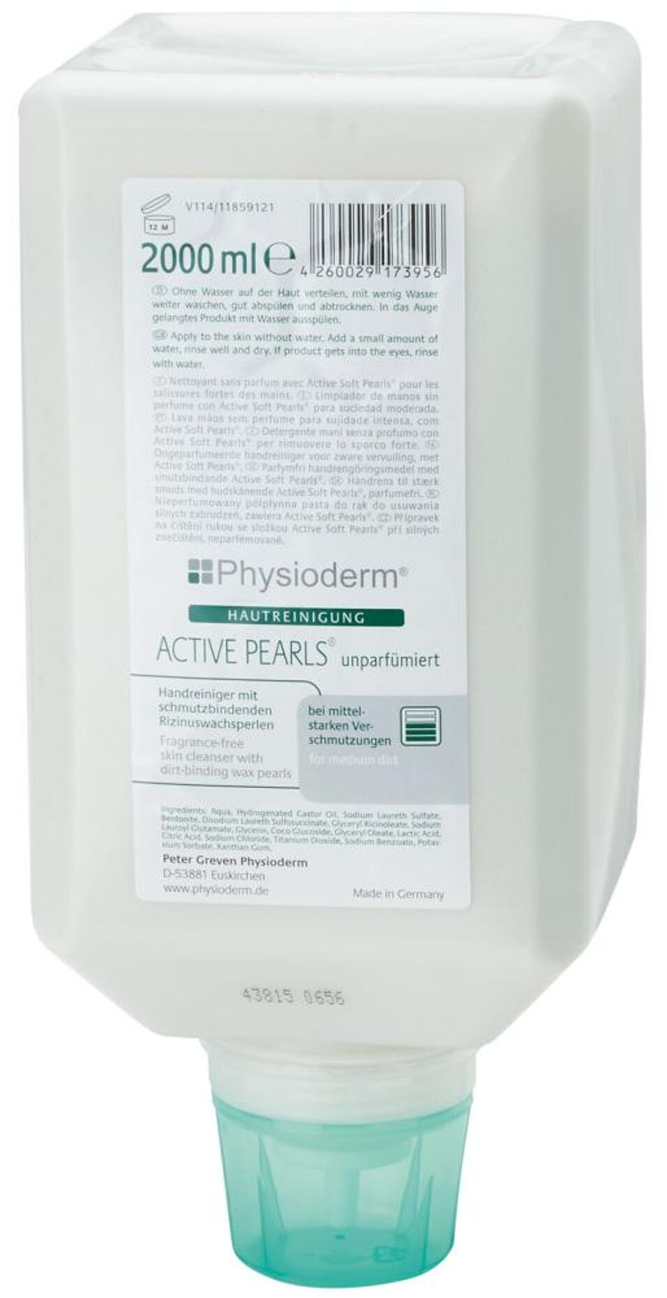 Product afbeelding Physioderm Huidreiniger Active Pearls 2000 ml