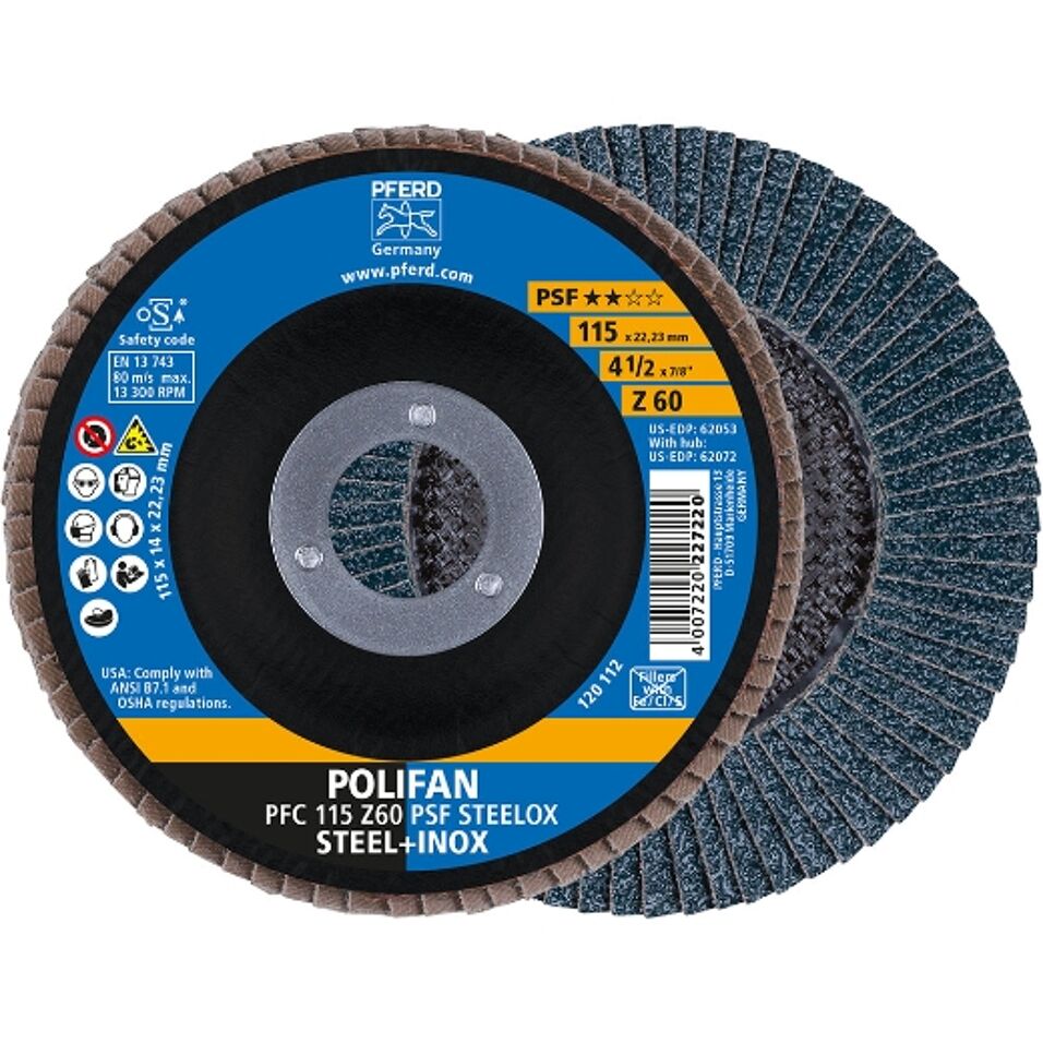 Product afbeelding Pferd POLIFAN-lamellenslijpschijf- PFC 115 Z 60 PSF STEELOX