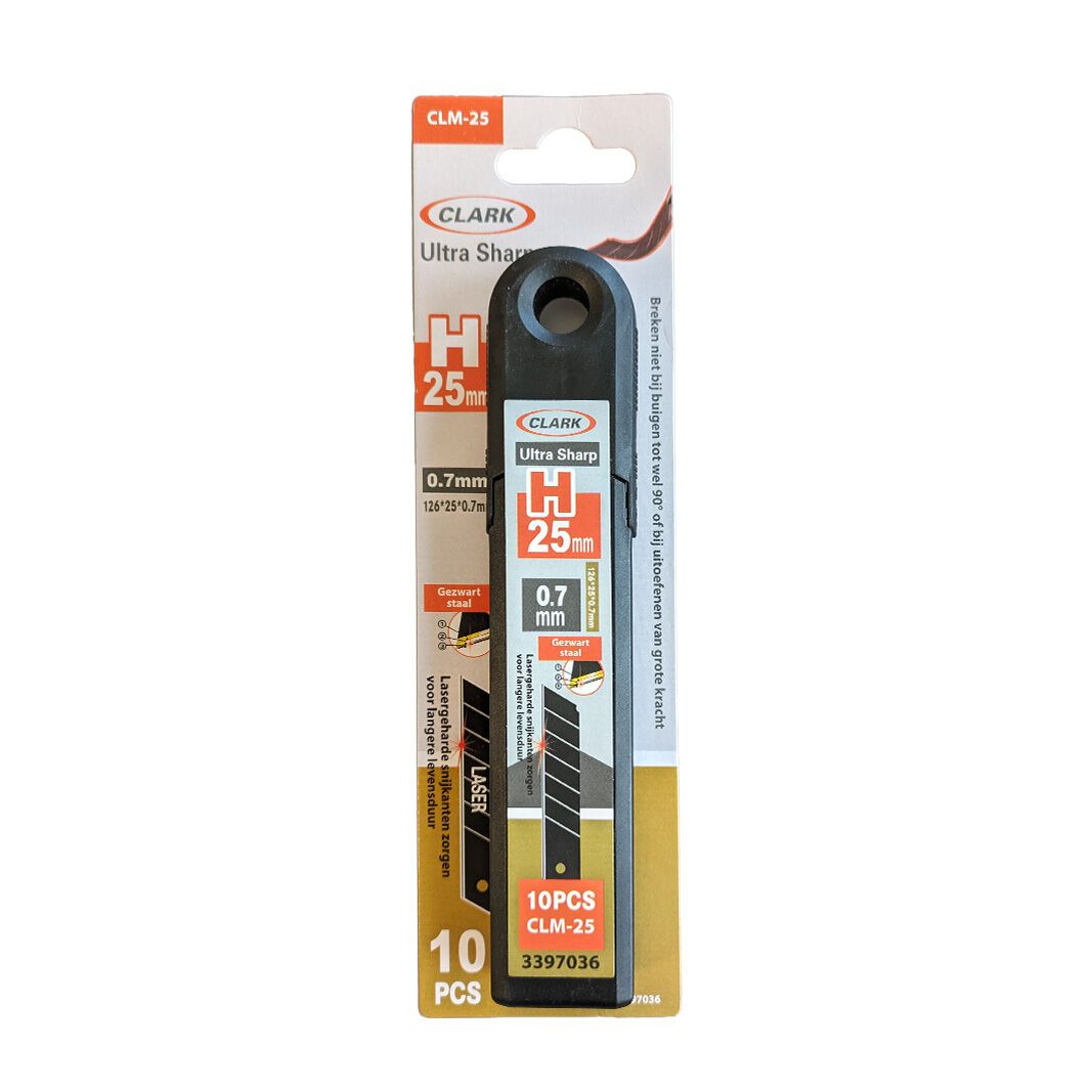 Clark afbreekmesje zwart 25mm a 10 stuks CLM-25
