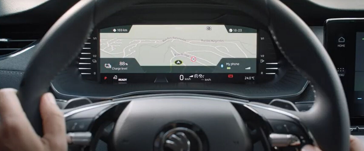 De mooie Virtual Cockpit van Škoda